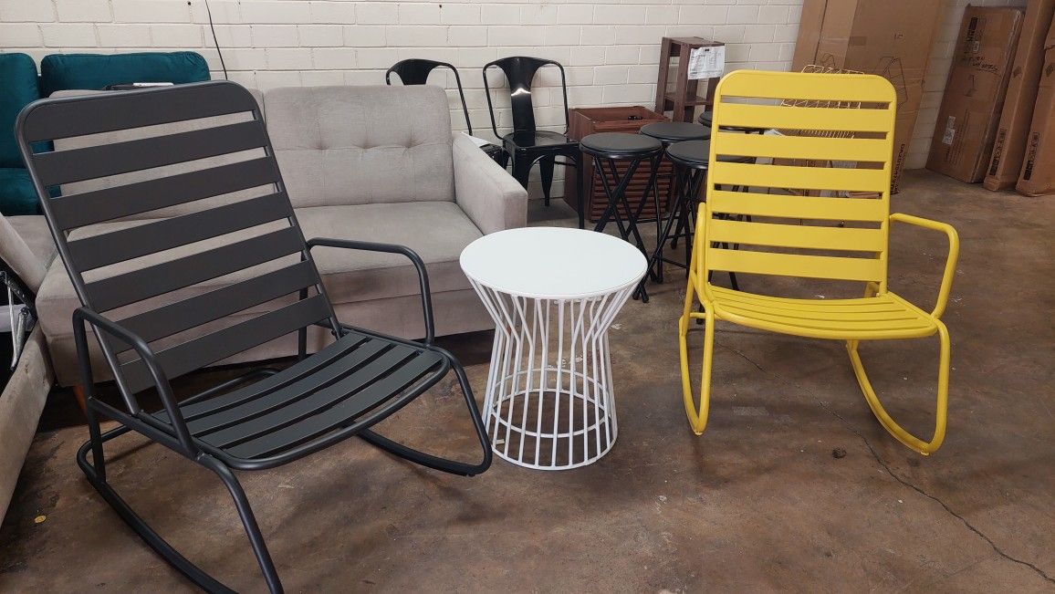 New Metal Rocking Chairs Table 