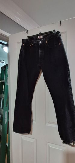 Levi's Original 501 Straight Leg Black Denim Jeans (32x30)