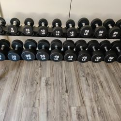 Brand New 550lb Commercial Grade PU Urethane Round Dumbbells Set  With Heavy Duty 2 Tier Saddle Rack FIRM PRICE