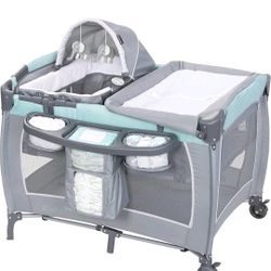 🔥 BRAND NEW Baby Trend Lil Snooze Deluxe III – Cozy Mint Playard