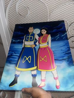 Custom Anime Style Couple Portrait Canvas Print Manga DBZ