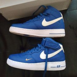 Blue And White Men Air Force Ones Size 9.5 Worn Once 