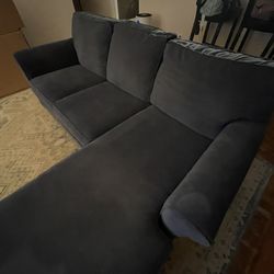 Navy Blue L-Shape Couch