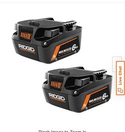 Ridgid 6.oah MAX Batteries 2 pack