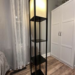Modern Floor Lamp with Shelves – Great for Bedroom or Living Room