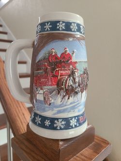 1995 Collectible Budweiser Holiday Stein