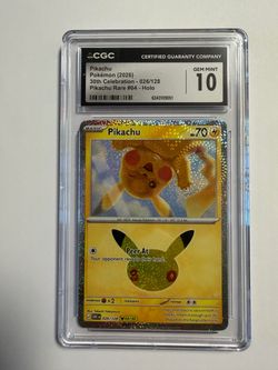 Pikachu Holo Rare CGC 10 Gem Mint Pokemon Card