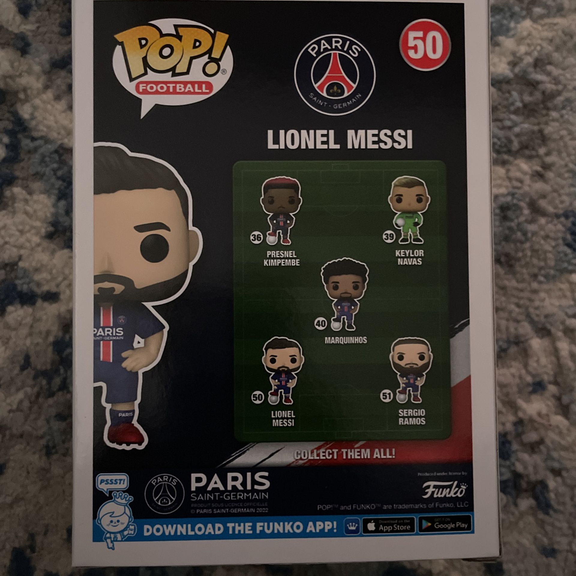 Funko Pop! Soccer: Paris Saint-Germain (PSG) Lionel Messi #50 NEW In Hand  USA.1 for Sale in Las Vegas, NV - OfferUp