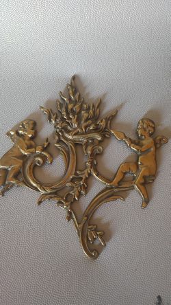 Cherub Fireplace French bronze Pendiment