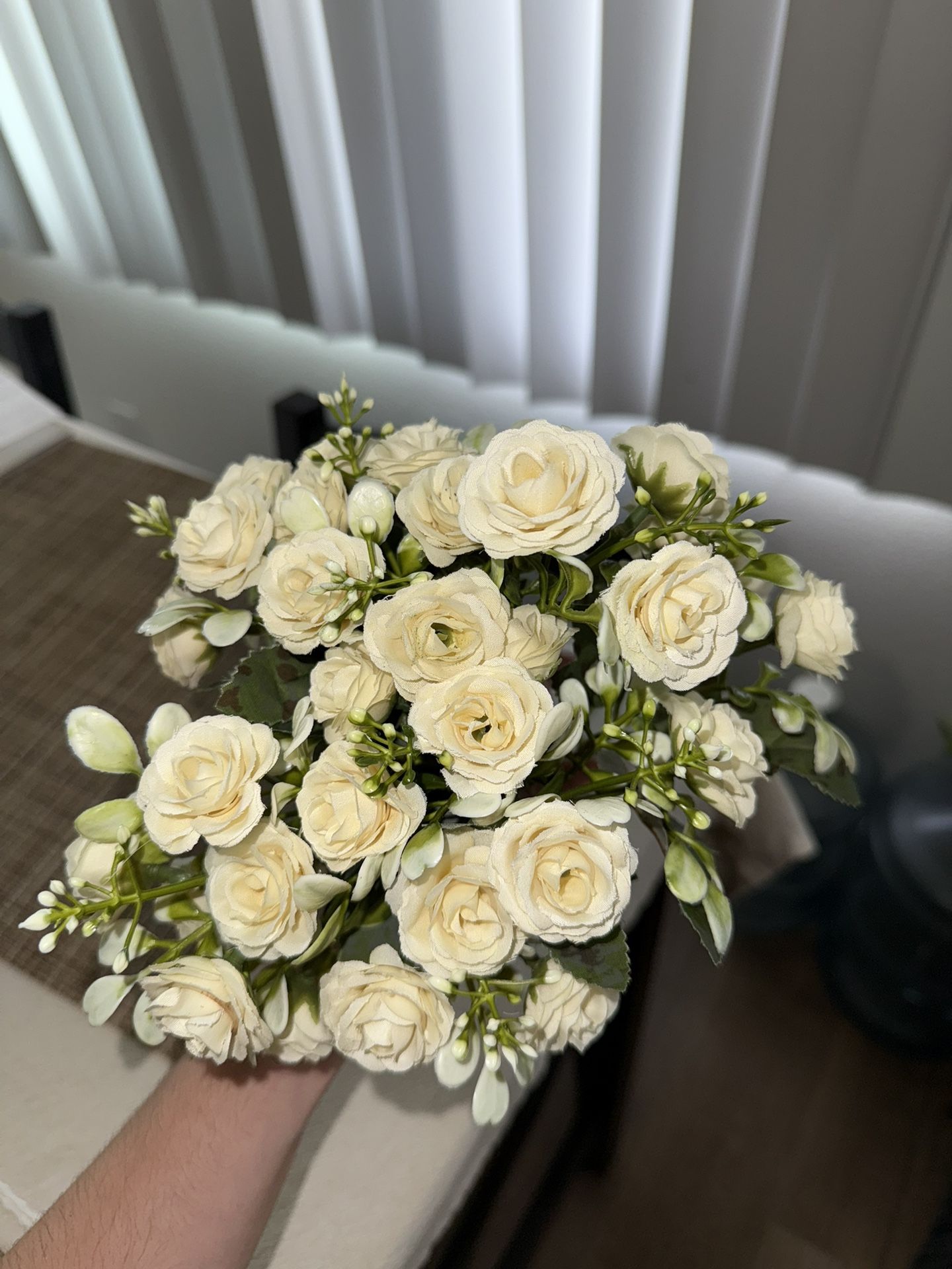 Two Bunches White Beige Flowers