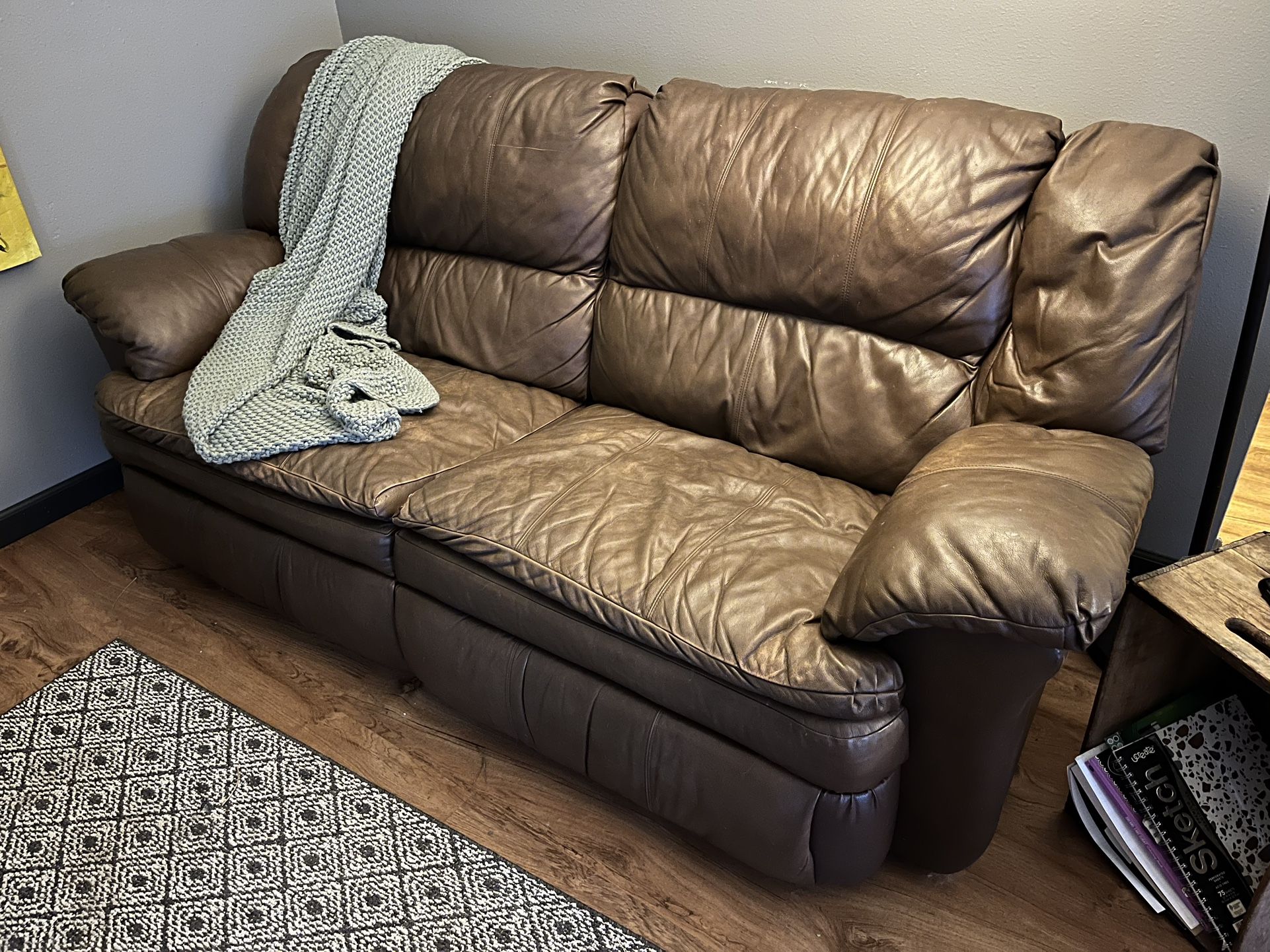 Leather Recliner Couch