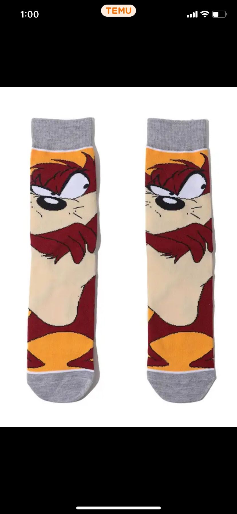 Looney Tunes Taz Socks