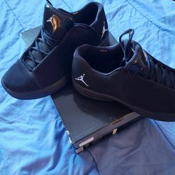 Black suede air jordans size 12