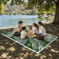 NEW 5X8 Feet Picnic Camping Patio Deck Floor Mat RV Beach Park Carpet Area Rug Foldable UV And Water Resistant Carpet