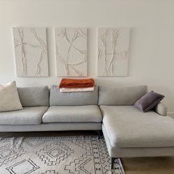 Light gray sectional couch