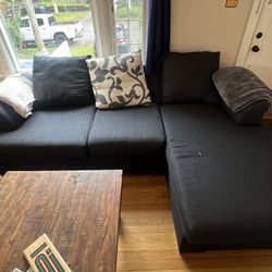 Modern Dark Blue L-Shaped with Chaise