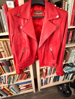 Overland Ariel Lamb Leather Moto Jacket – Women’s Medium – Red