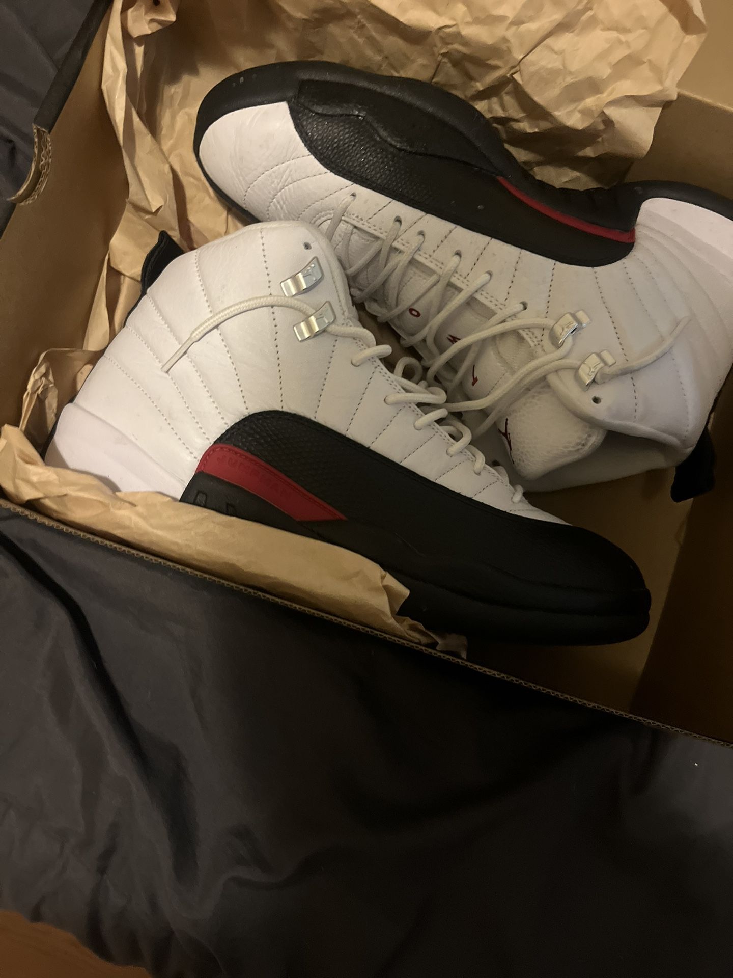 Jordan 12 Red And White Black