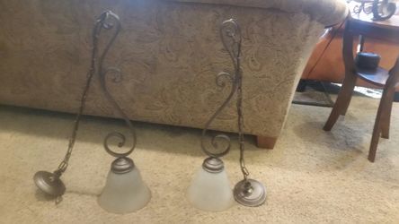 Beautiful oil rubbed bronze pendants. $30 for the pair.