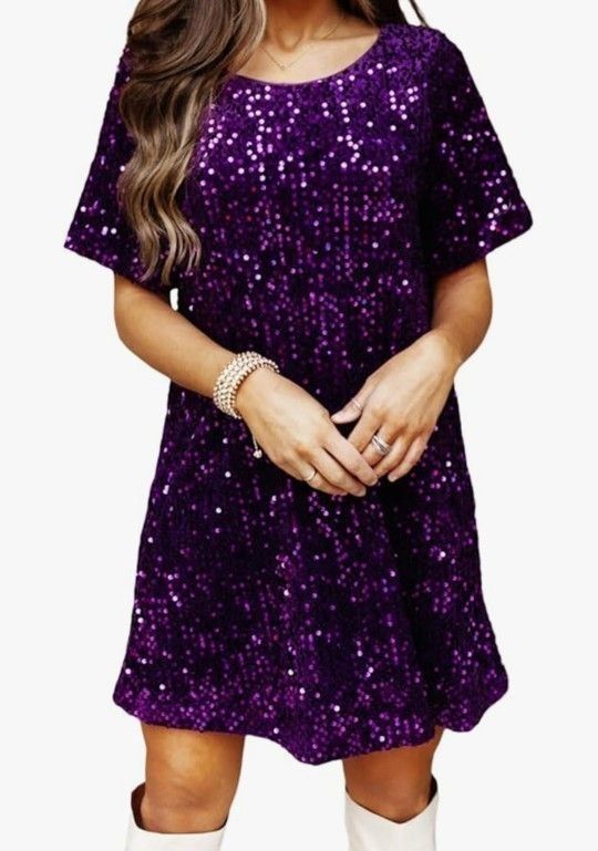 Sparkling Sequin Short Sleeve Dress (Retails for $36.00)