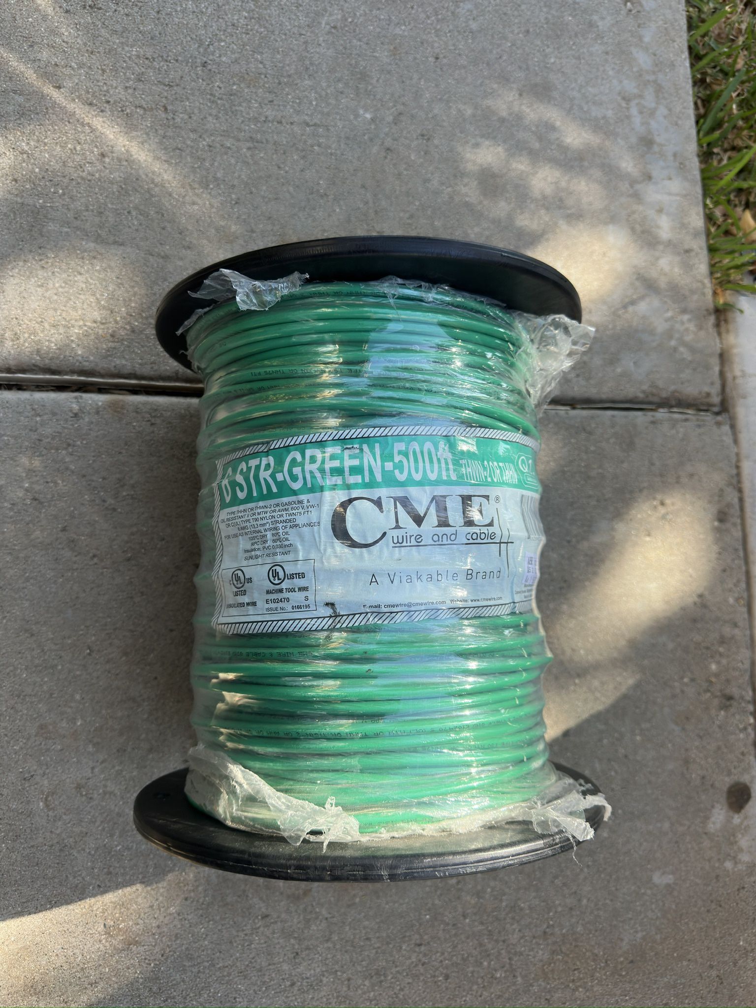 500ft. 6 gauge green standard cooper THHN wire
