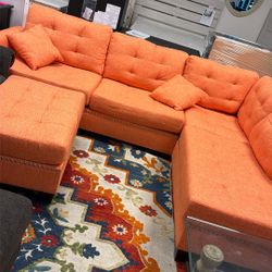 L-Shaped Sectional Plus Ottoman