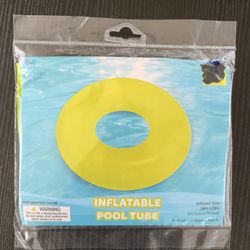 Neon Yellow Inflatable Pool Tube - 28" Neon Swim Ring - NEW