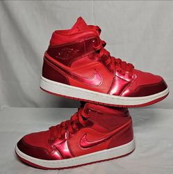 Nike Air Jordan 1 Mid SE Women's Sneakers University Red/Pomegranate, Size 10