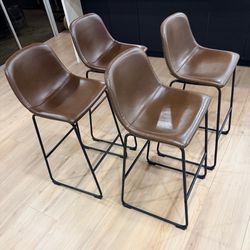 Bar Stools Dark Brown (Set of 4)
