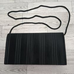 Women's La Regale Black Pleated Evening Purse 8.5" x 4.5" x 1.5"