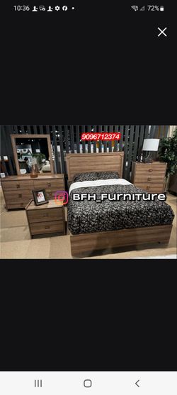 4pcs queen Size bedroom set with Orthopedic Mattress