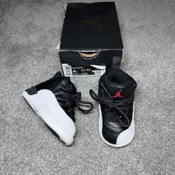 Air Jordan 12 Retro TD Toddler Size 4C Black ‘playoffs’