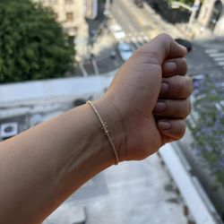 14k Men’s Women’s Ankle Tennis Bracelet Ankle Bracelet Engagement Bracelet 