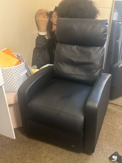 Black leather recliner