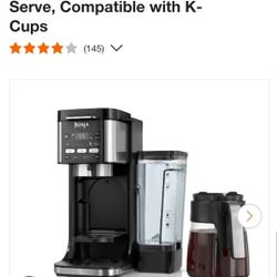 Ninja Dual Brew 12-Cup Hot & Iced Coffee Maker, Single Serve, & K Cup Compatible Brand New Display Unit 
