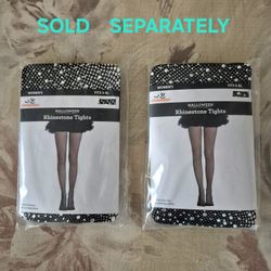 New In PKG - Rhinestone Fishnet Tights, Black, Halloween Accessory for Adults, Womens One Size, SOLD SEPARATELY 