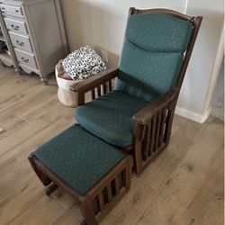 Vintage Rocking Chair with Footrest