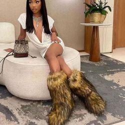 Fur Boots Over The Knee