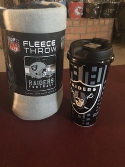 Oakland/Vegas Raiders fleece and cup