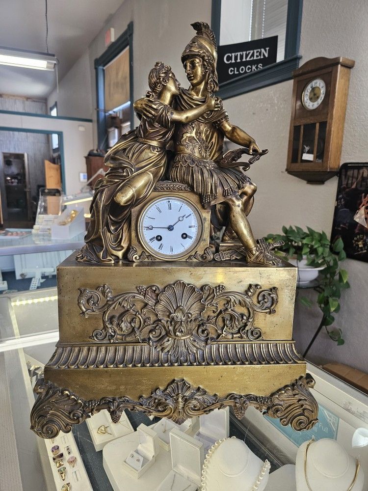 1840s Bronze Alexander French Statue Clock