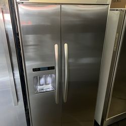 Kitchenaid 36”built in refrigerator  stainless steel 2yr warranty