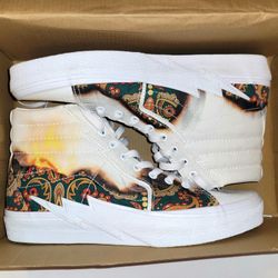 Vans Sk8 Hi Bolt Big Reveal Mens 10 Paisley Burning Fade Skate Shoes