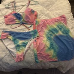 New Tie Dye 3 Piece Swimsuit 