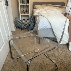 IKEA Acrylic Clear Metal Chair 