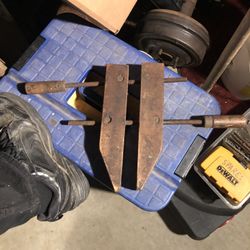 Antique vintage wood screw clamp carpenter worker