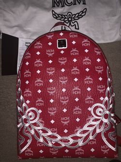 MCM red white backpack new authentic retail $895