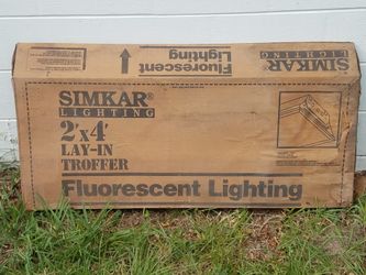 2 Fluorescent Flat Panel 2x4 Light Fixture