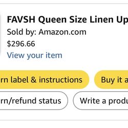 Queen Upholstered Platform Bed with Twin Trundle and 2 Drawers.