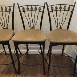 Elegant 3 Metal Bar Stools. Moving Sale