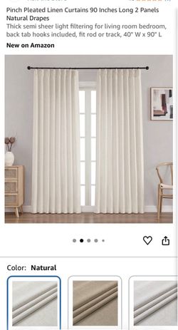 Pinch pleated linen curtains